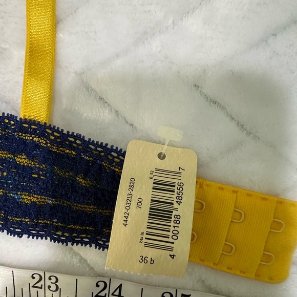 Nwt $44 Aerie American Eagle Katie Lightly Lined T Shirt Bra Yellow Blue 36B - Picture 7 of 11